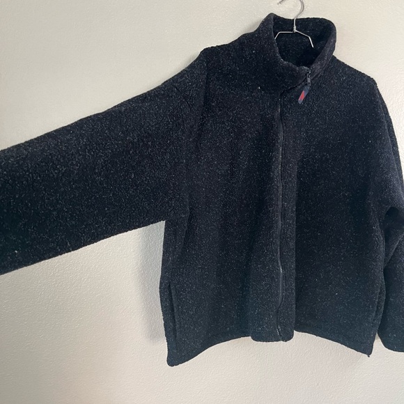 Vintage Catalina Fleece Zip Up Jacket Mens Size L/XL Black with white speckling - Picture 9 of 11